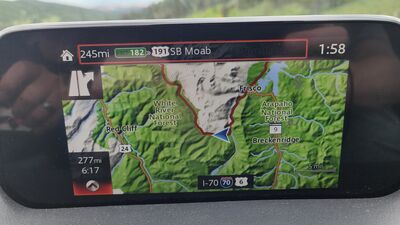 Hesding to MOAB
Can never drive straight to anywhere,  always have to drive around a mountain!
