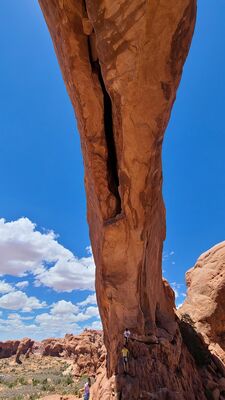 Underneath of an arch
