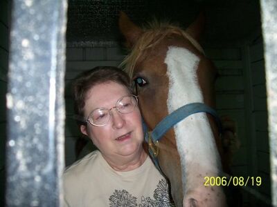 Ma and her friend with a long face

